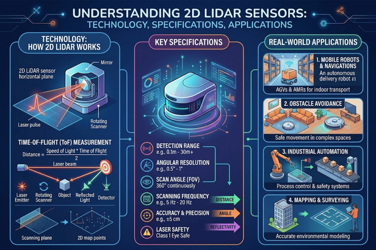 2D LiDAR Sensor: How It Works, Key Specs, and Applications [2026] - QJKH