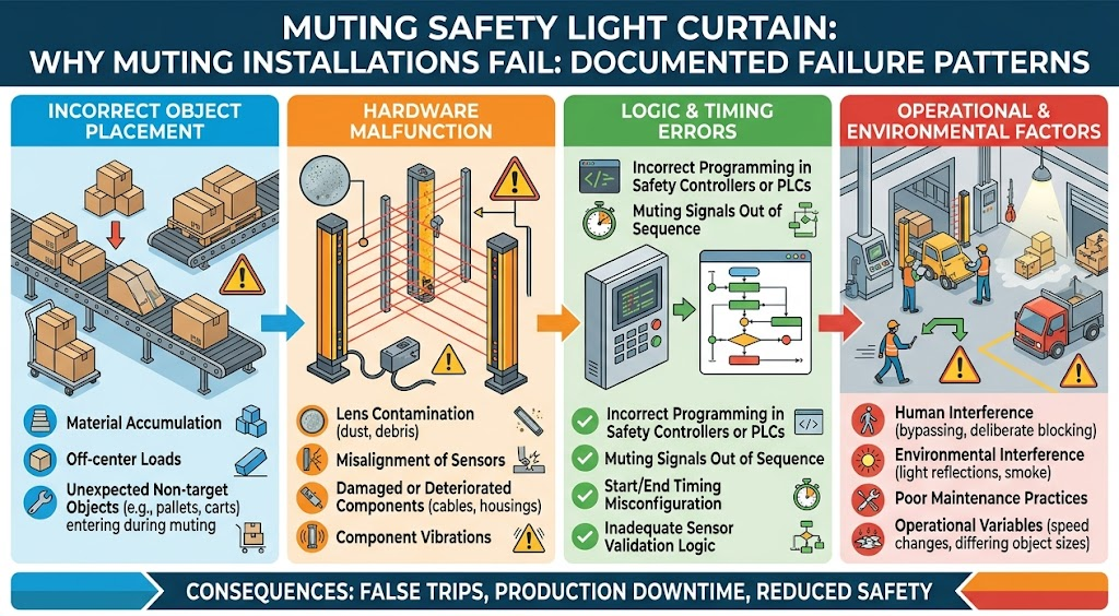 Why Muting Installations Fail: Documented Failure Patterns