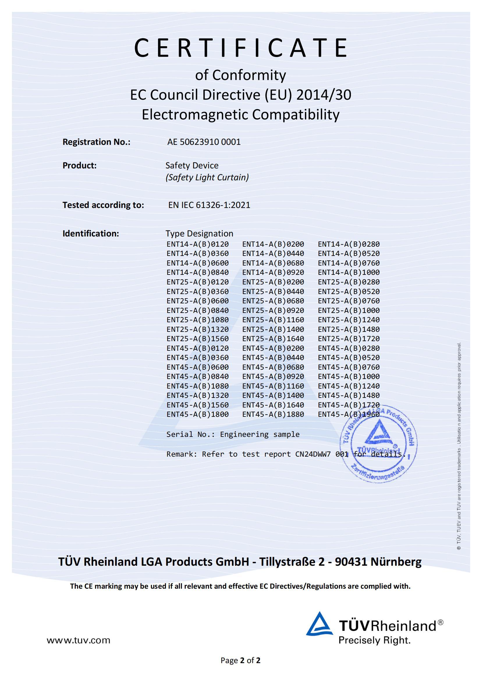 CE Certificate Page 2