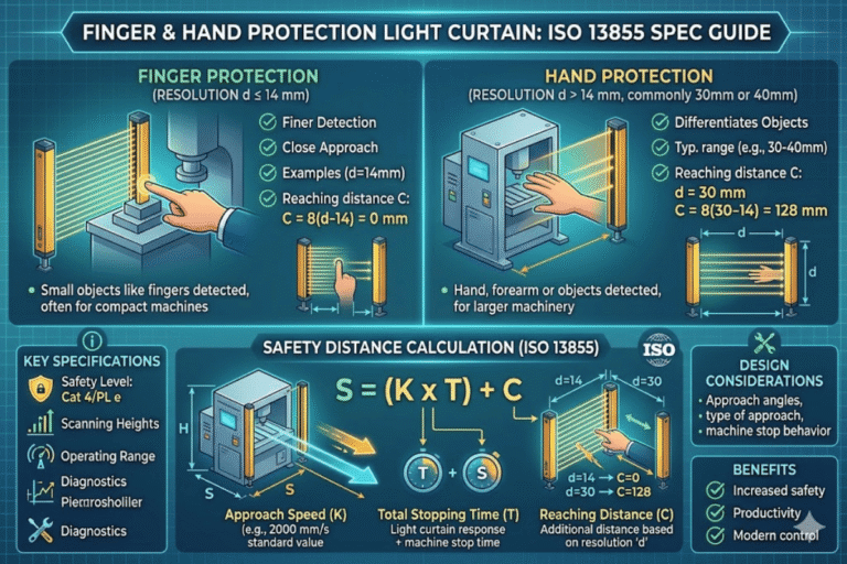 Finger & Hand Protection Light Curtain ISO 13855 Spec Guide