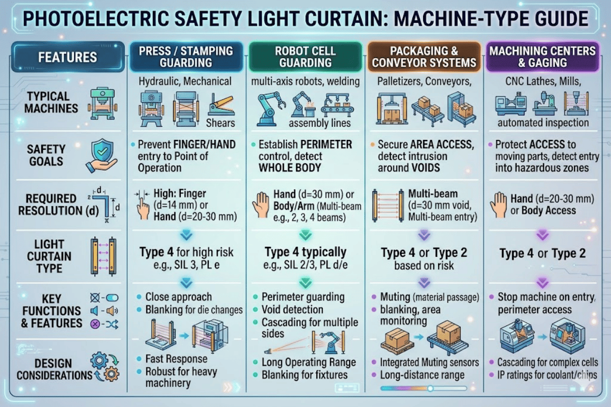 Light Curtain Labelling Photoelectric Safety Light Curtain: Machine-Type Guide - QJKH