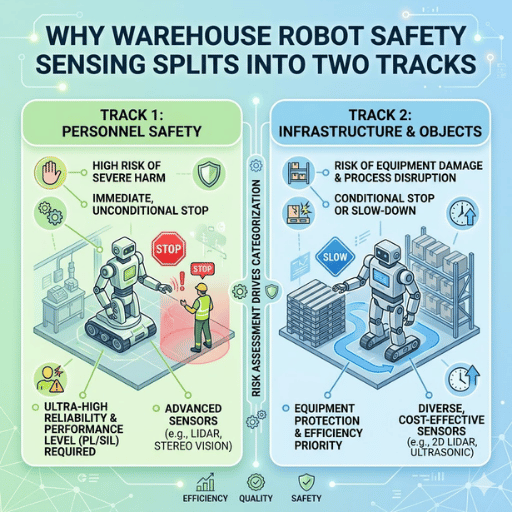 Why Warehouse Robot Safety Sensing Splits Into Two Tracks