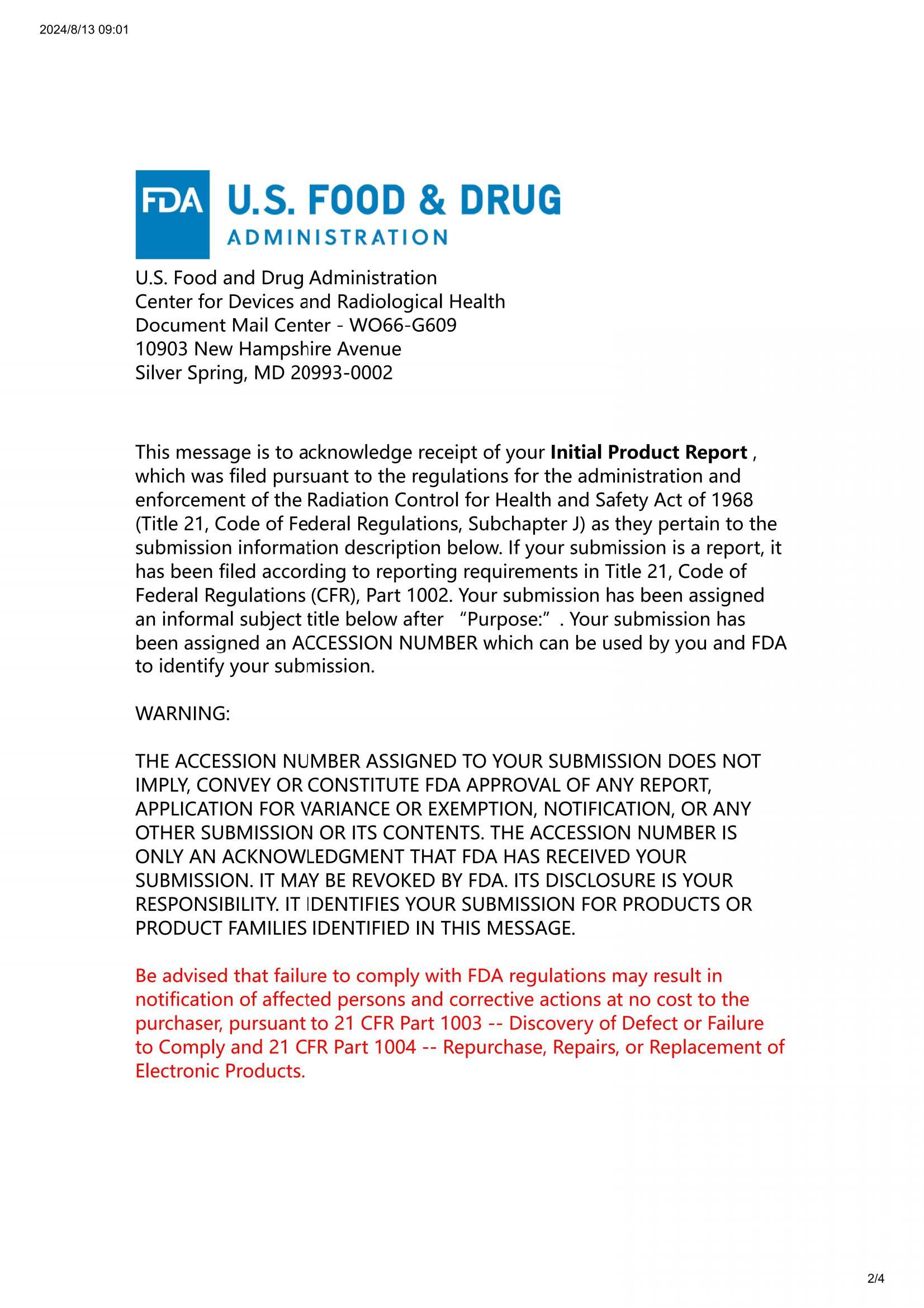 YB FDA Submission