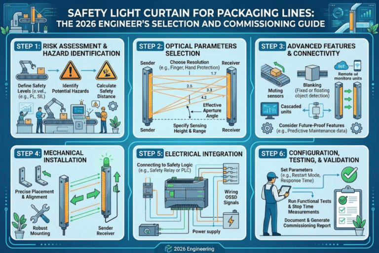 Safety Light Curtain for Packaging Lines: The 2026 Engineer's Selection and Commissioning Guide