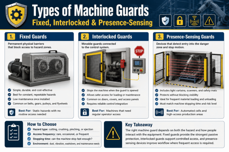 Types of Machine Guards: Fixed, Interlocked & Presence-Sensing