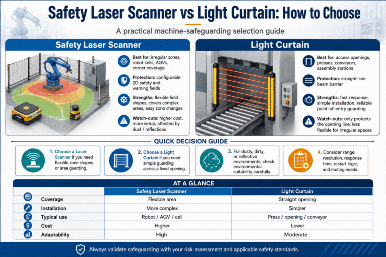 Safety Laser Scanner vs Light Curtain: How to Choose