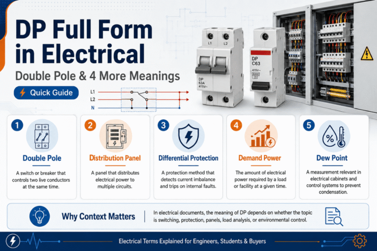DP Full Form in Electrical: Double Pole & 4 More Meanings