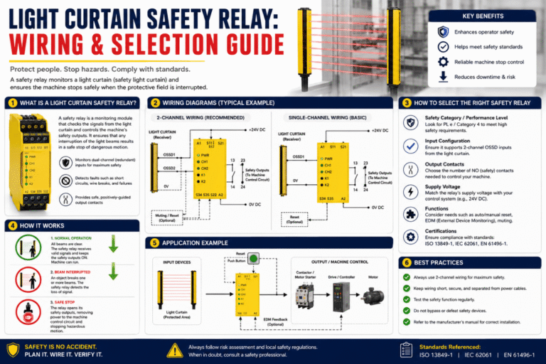 Light Curtain Safety Relay: Wiring & Selection Guide
