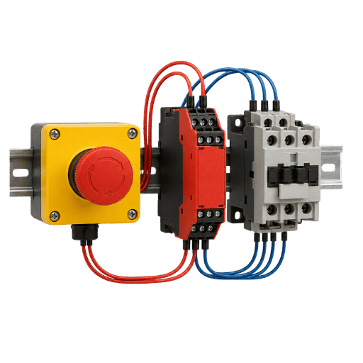 What an Emergency Stop Safety Relay Does, and Why You Can't Wire the Button Straight to the Contactor