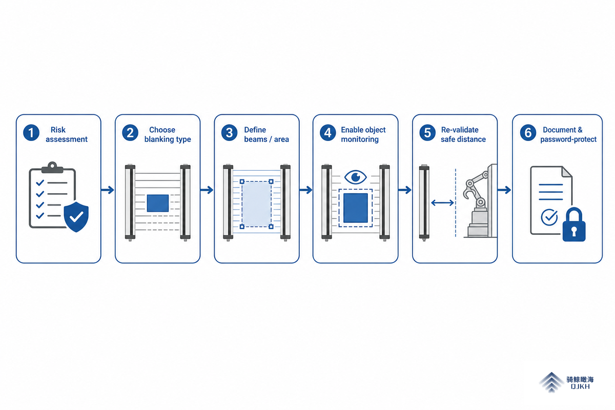 How to Configure Blanking on a Safety Light Curtain — QJKH